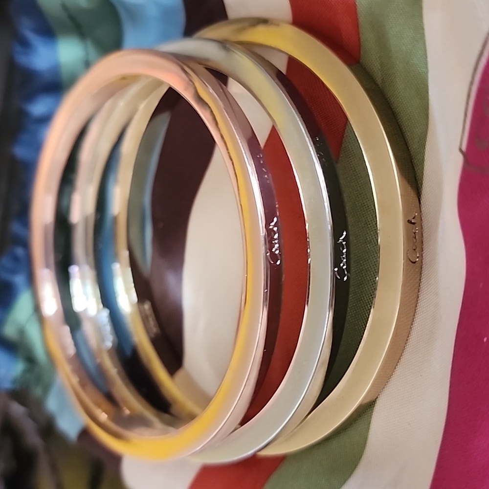 Tri color Coach bangle set